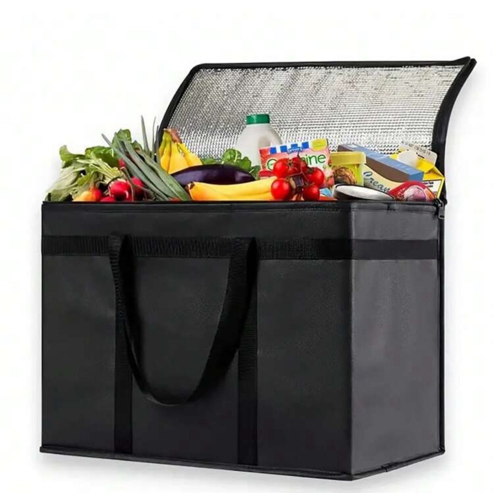 1pc Foldable Thermal Bag/cooler Bag/3d Aluminum Foil Zipper Bag/picnic Bag 16in
